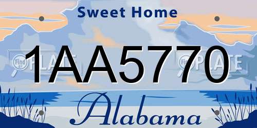 1AA5770 Alabama License Plate
