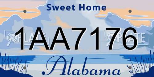 1AA7176 Alabama License Plate