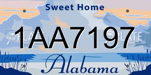 1AA7197 Alabama License Plate