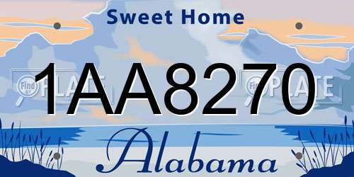 1AA8270 Alabama License Plate