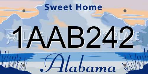 1AAB242 Alabama License Plate