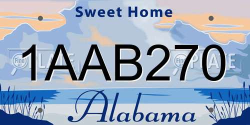 1AAB270 Alabama License Plate