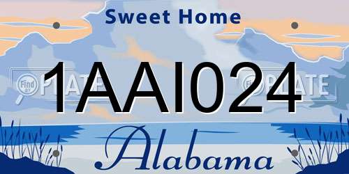 1AAI024 Alabama License Plate