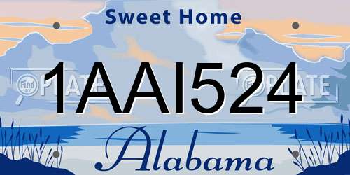 1AAI524 Alabama License Plate