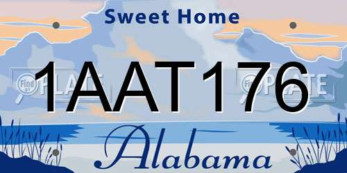 1AAT176 Alabama License Plate
