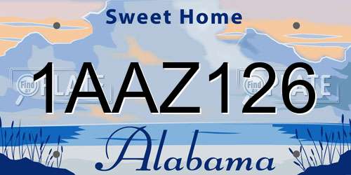 1AAZ126 Alabama License Plate