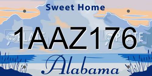 1AAZ176 Alabama License Plate