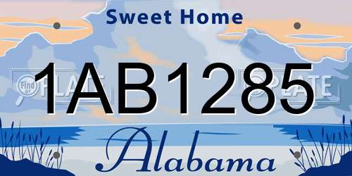 1AB1285 Alabama License Plate