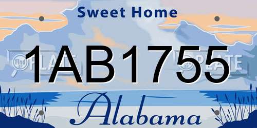 1AB1755 Alabama License Plate