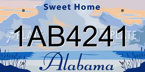 1AB4241 Alabama License Plate