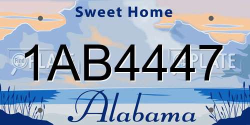 1AB4447 Alabama License Plate