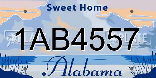 1AB4557 Alabama License Plate
