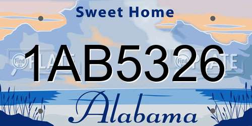 1AB5326 Alabama License Plate