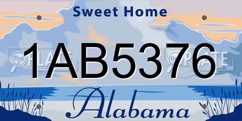 1AB5376 Alabama License Plate