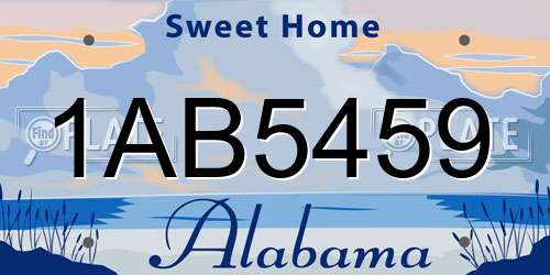 1AB5459 Alabama License Plate
