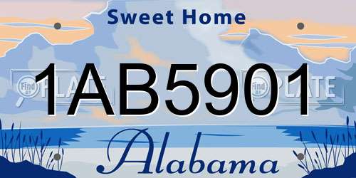 1AB5901 Alabama License Plate