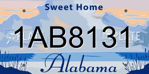 1AB8131 Alabama License Plate