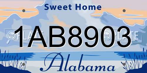 1AB8903 Alabama License Plate