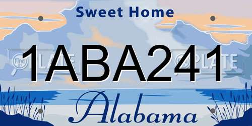 1ABA241 Alabama License Plate