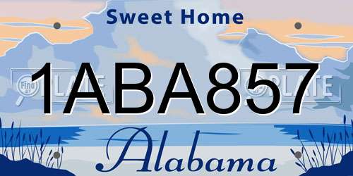 1ABA857 Alabama License Plate