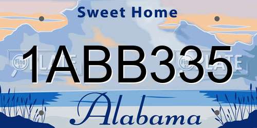 1ABB335 Alabama License Plate