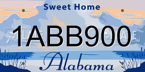 1ABB900 Alabama License Plate