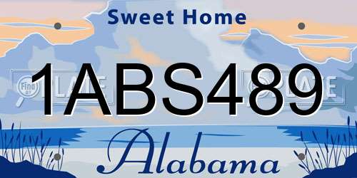 1ABS489 Alabama License Plate