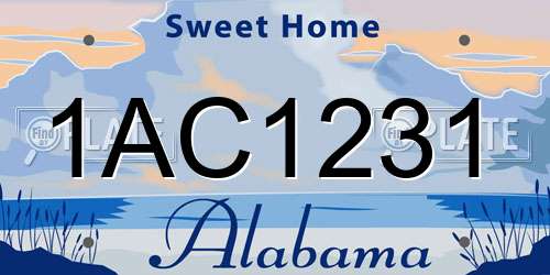 1AC1231 Alabama License Plate