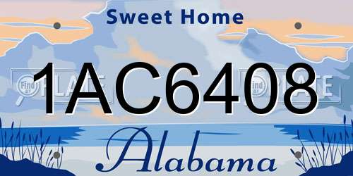 1AC6408 Alabama License Plate