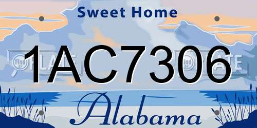 1AC7306 Alabama License Plate