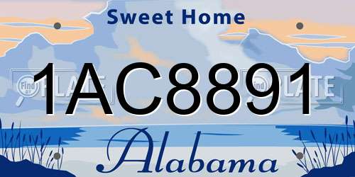 1AC8891 Alabama License Plate