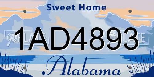 1AD4893 Alabama License Plate