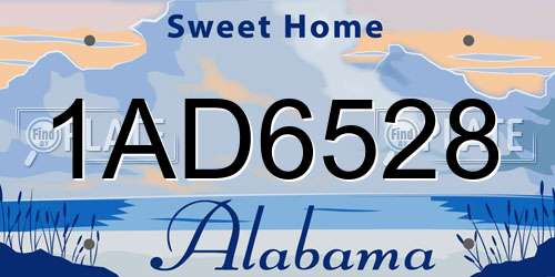 1AD6528 Alabama License Plate