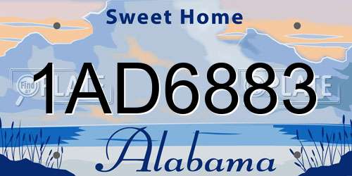 1AD6883 Alabama License Plate