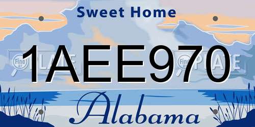 1AEE970 Alabama License Plate