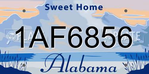 1AF6856 Alabama License Plate