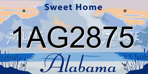 1AG2875 Alabama License Plate