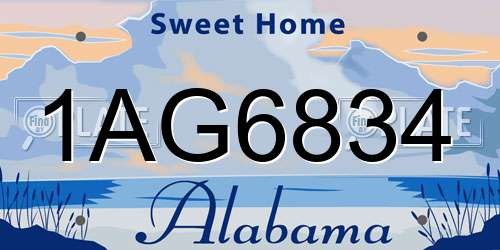 1AG6834 Alabama License Plate