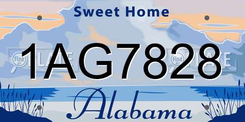 1AG7828 Alabama License Plate