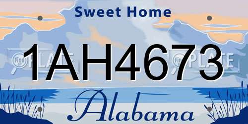 1AH4673 Alabama License Plate