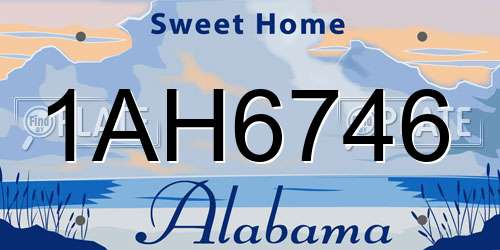 1AH6746 Alabama License Plate