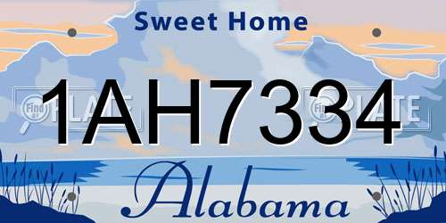 1AH7334 Alabama License Plate