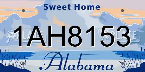 1AH8153 Alabama License Plate