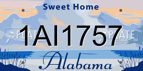 1AI1757 Alabama License Plate