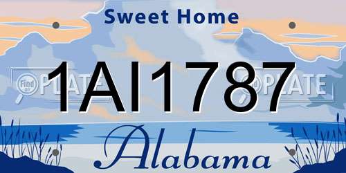 1AI1787 Alabama License Plate