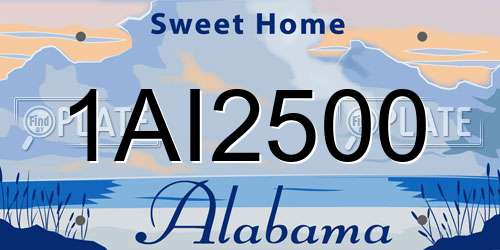 1AI2500 Alabama License Plate