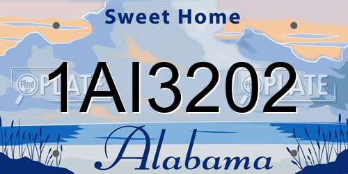1AI3202 Alabama License Plate