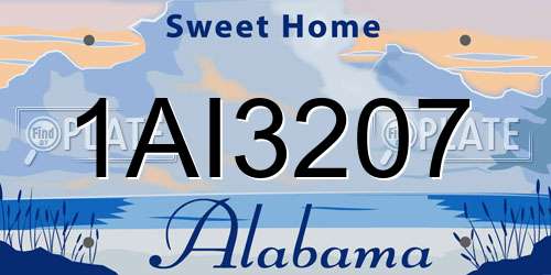 1AI3207 Alabama License Plate