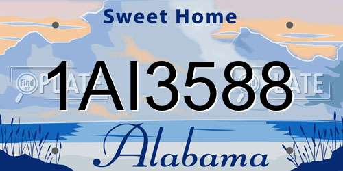 1AI3588 Alabama License Plate
