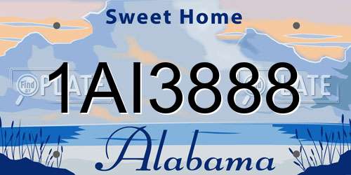 1AI3888 Alabama License Plate